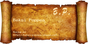 Beksi Poppea névjegykártya